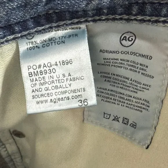 Adriano Goldschmied The Tellis Modern Slim Patched Distressed Jeans Mens 36